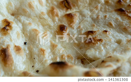 Indian Flat Bread Closeup. Traditional Flatbread Indian Flat Bread Closeup. Traditional Flatbread 141361308