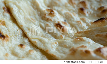 Indian Flat Bread Closeup. Traditional Flatbread Indian Flat Bread Closeup. Traditional Flatbread 141361309