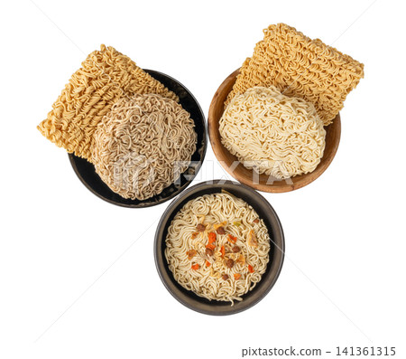 Raw Noodles, Dry Round Ramen Noodle, Uncooked Korea Vermicelli, Chinese Wheat Pasta 141361315
