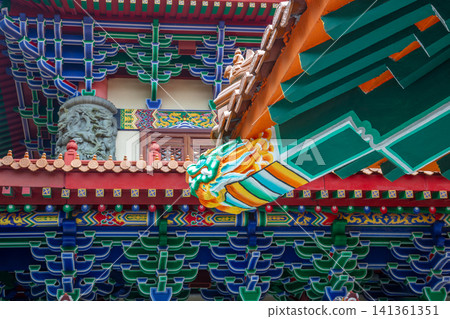 Decor and Roof of a Buddhist Temple 141361351