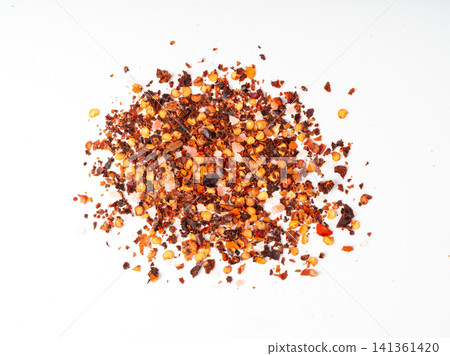 Dry chili pepper isolated, red chilly spice 141361420