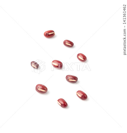 Red adzuki beans isolated, raw azuki bean pile, Vigna angularis legume seeds, dry red mung bean 141361462