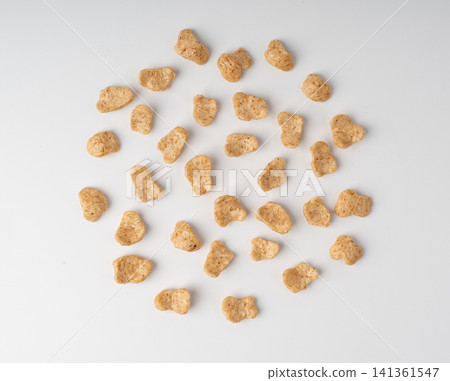 Chocolate cereal flakes isolated, rice crispy breakfast Chocolate cereal flakes isolated, rice crispy breakfast 141361547