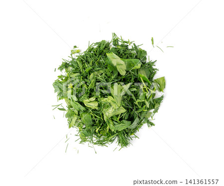 Fresh chopped herbs isolated Fresh chopped herbs isolated 141361557
