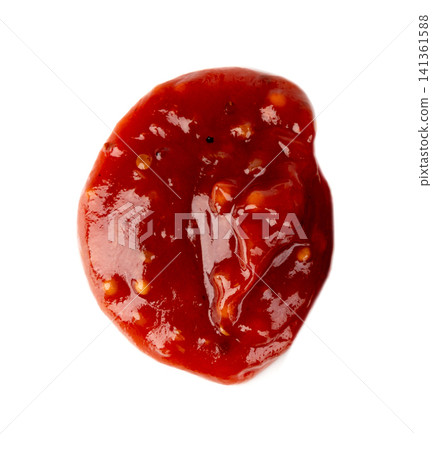 Bbq sauce splash isolated, barbecue ketchup stain Bbq sauce splash isolated, barbecue ketchup stain 141361588
