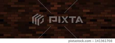 Brick wall seamless pattern, dark ceramic stone tile, brown brickwall vector illustration 141361708