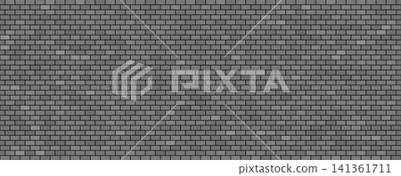 Brick wall seamless pattern, grey ceramic stone tile, black and white brickwall vector illustration Brick wall seamless pattern, grey ceramic stone tile, black and white brickwall vector illustration 141361711