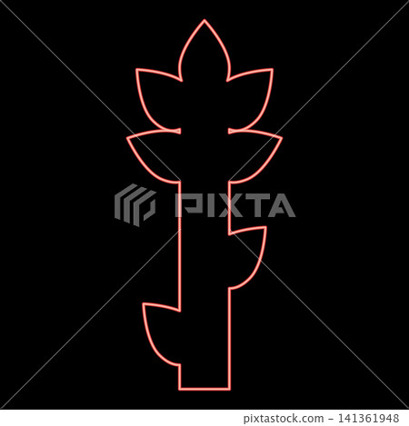 Neon asparagus plant healthy concept food red color vector illustration image flat style Neon asparagus plant healthy concept food red color vector illustration image flat style 141361948