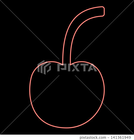 Neon cherry berries Organic food red color vector illustration image flat style Neon cherry berries Organic food red color vector illustration image flat style 141361949