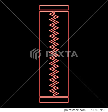 Neon chewing gum bubble Chew sheet red color vector illustration image flat style 141361955
