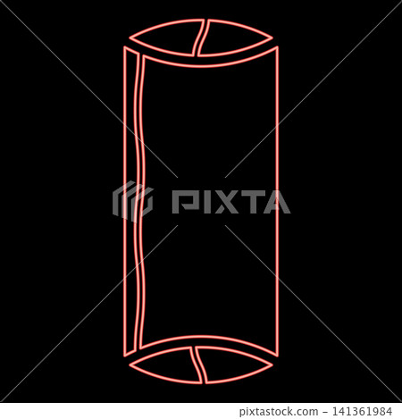 Neon sushi Japanese food red color vector illustration image flat style Neon sushi Japanese food red color vector illustration image flat style 141361984