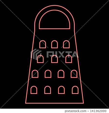 Neon grater for kitchen red color vector illustration image flat style Neon grater for kitchen red color vector illustration image flat style 141362000