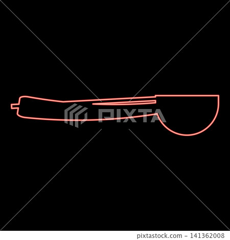 Neon ice cream scoop Mechanical scoop red color vector illustration image flat style 141362008