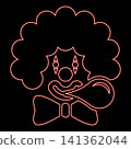 Neon clown blowing bubble gum chewing head red color vector illustration image flat style 141362044
