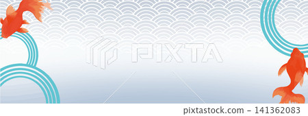 Japanese pattern and goldfish header material Japanese pattern and goldfish header material 141362083