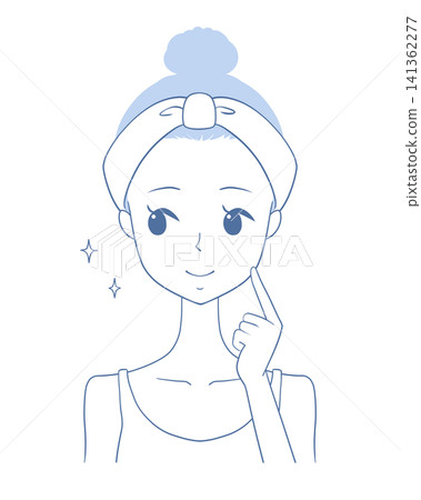 An illustration of a woman with firm, beautiful skin. An illustration of a woman with firm, beautiful skin. 141362277