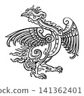 Thai Traditional Bird line Art 141362401