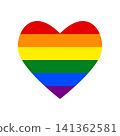 LGBT flag in the shape of a heart 141362581