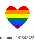 LGBT flag in the shape of a heart 141362582