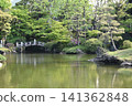 A lush green landscape of the former Yasuda Garden, a scenic spot in the Ryogoku area of Sumida Ward. 141362848