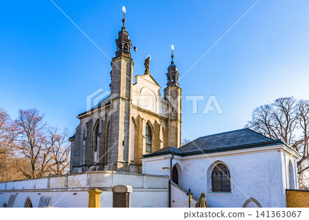 Exterior view of the Sedlec Ossuary (Cemetery Church) in Kutná Hora, a historic city in the Czech Republic and a UNESCO World Heritage Site. Exterior view of the Sedlec Ossuary (Cemetery Church) in Kutná Hora, a historic city in the Czech Republic and a UNESCO World Heritage Site. 141363067