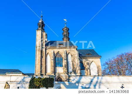 Exterior view of the Sedlec Ossuary (Cemetery Church) in Kutná Hora, a historic city in the Czech Republic and a UNESCO World Heritage Site. Exterior view of the Sedlec Ossuary (Cemetery Church) in Kutná Hora, a historic city in the Czech Republic and a UNESCO World Heritage Site. 141363068