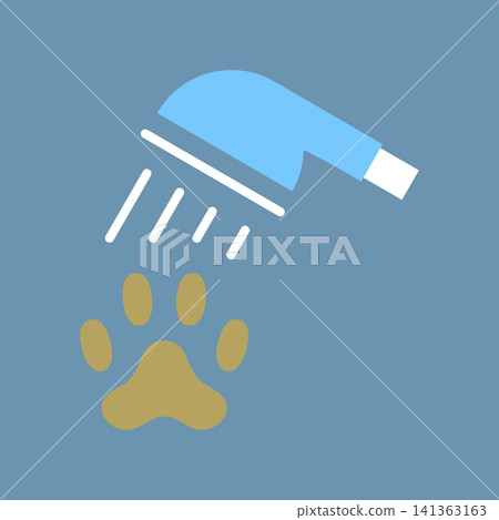 狗狗淋浴的簡單向量圖標 狗狗淋浴的簡單向量圖標 141363163