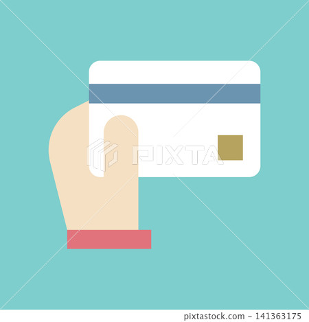 Simple vector icon of a credit card Simple vector icon of a credit card 141363175