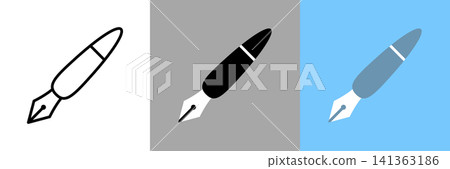 Simple vector icon of a fountain pen 141363186