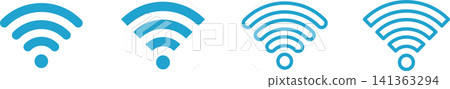 Wi-Fi/Signal/Wireless antenna icon (blue) Wi-Fi/Signal/Wireless antenna icon (blue) 141363294