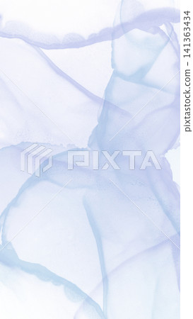 柔和的長春花藍色酒精墨水背景，粉彩水彩素材。 141363434