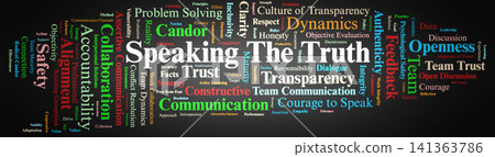 Speaking The Truth Word Cloud. Core Terms on Psychological Safety Transparency and Radical Candor in Team Communication Speaking The Truth Word Cloud. Core Terms on Psychological Safety Transparency and Radical Candor in Team Communication 141363786