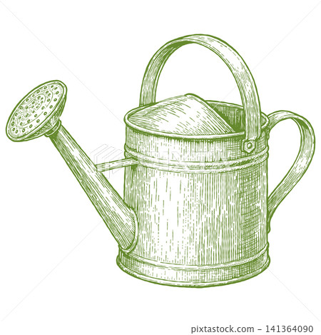 Watering Can Vintage Engraved Garden Tool Rustic Farm Illustration Watering Can Vintage Engraved Garden Tool Rustic Farm Illustration 141364090