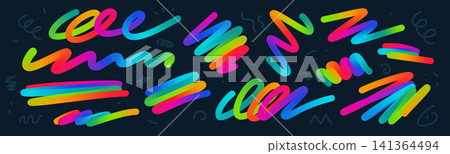 abstract rainbow fluid brush strokes vector pack abstract rainbow fluid brush strokes vector pack 141364494