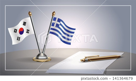 Small national flag of South Korea and Greece flag Relation, Template Vector Illustration Small national flag of South Korea and Greece flag Relation, Template Vector Illustration 141364679