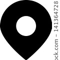 黑色地圖圖釘圖示（位置資訊、GPS、導航、輪廓） 141364728