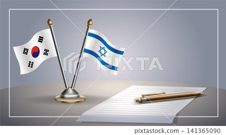 Small national flag of South Korea and Israel flag Relation, Template Vector Illustration Small national flag of South Korea and Israel flag Relation, Template Vector Illustration 141365090