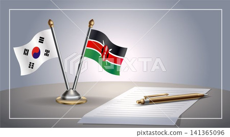 Small national flag of South Korea and Kenya flag Relation, Template Vector Illustration Small national flag of South Korea and Kenya flag Relation, Template Vector Illustration 141365096