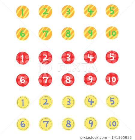 Number icon illustrations Number icon illustrations 141365985