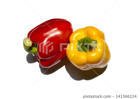 These are red and yellow bell peppers. These are red and yellow bell peppers. 141366224