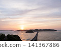 Evening view of Tsunoshima Bridge, Yamaguchi Prefecture 141367886