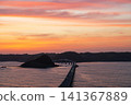 Evening view of Tsunoshima Bridge, Yamaguchi Prefecture 141367889