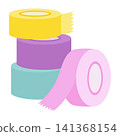 colorful scotch tape rolls set flat icon 141368154