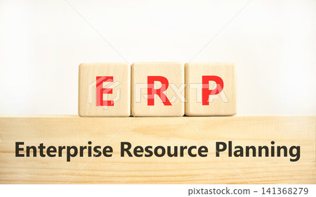 ERP enterprise resource planning symbol. Concept words ERP enterprise resource planning on beautiful wooden blocks. Beautiful white background. Business ERP concept. Copy space. ERP enterprise resource planning symbol. Concept words ERP enterprise resource planning on beautiful wooden blocks. Beautiful white background. Business ERP concept. Copy space. 141368279