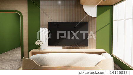 Minimalist Green Living Room Interior Design have sofa modern and decoration. 3D rendering Minimalist Green Living Room Interior Design have sofa modern and decoration. 3D rendering 141368384