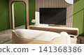 Minimalist Green Living Room Interior Design have sofa modern and decoration. 3D rendering 141368386