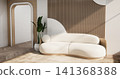 sofa armchair minimalist designin living room interior muji style.3D rendering 141368388