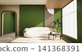 Minimalist Green Living Room Interior Design have sofa modern and decoration. 3D rendering 141368391