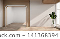Muji style, Empty wooden room,Cleaning japandi room interior, 3D rendering 141368394