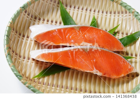 Raw silver salmon ingredients Raw silver salmon ingredients 141368438